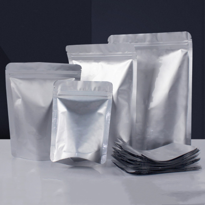 100 pièces épais Stand up papier d'aluminium Ziplock sac d'emballage bricolage Logo refermable Matcha grains de café moulu noix de thé Beaf épice