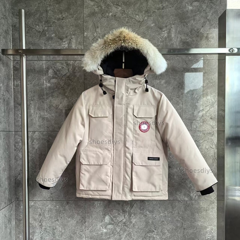 Kids Winter wolf hair Parka Boys Girls High Quality Warm Windproof Snow Coat Multi Pockets Casual Daily Outdoor Children Outerwear Waterproof Winter