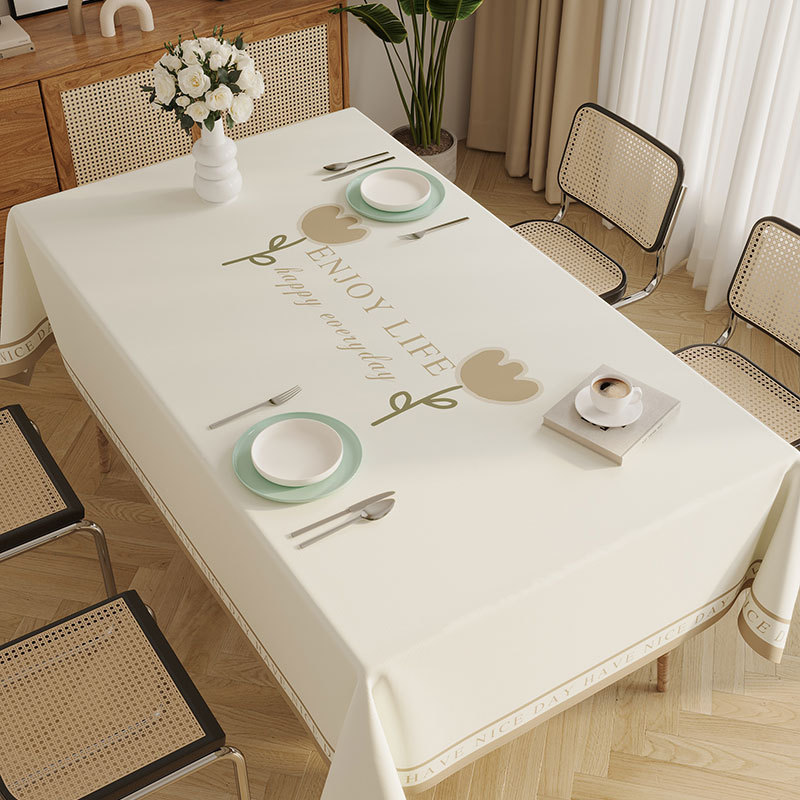 Nappe rectangulaire en PVC personnalisée, Style minimaliste frais, étanche à l'huile et sans entretien, YL-39258