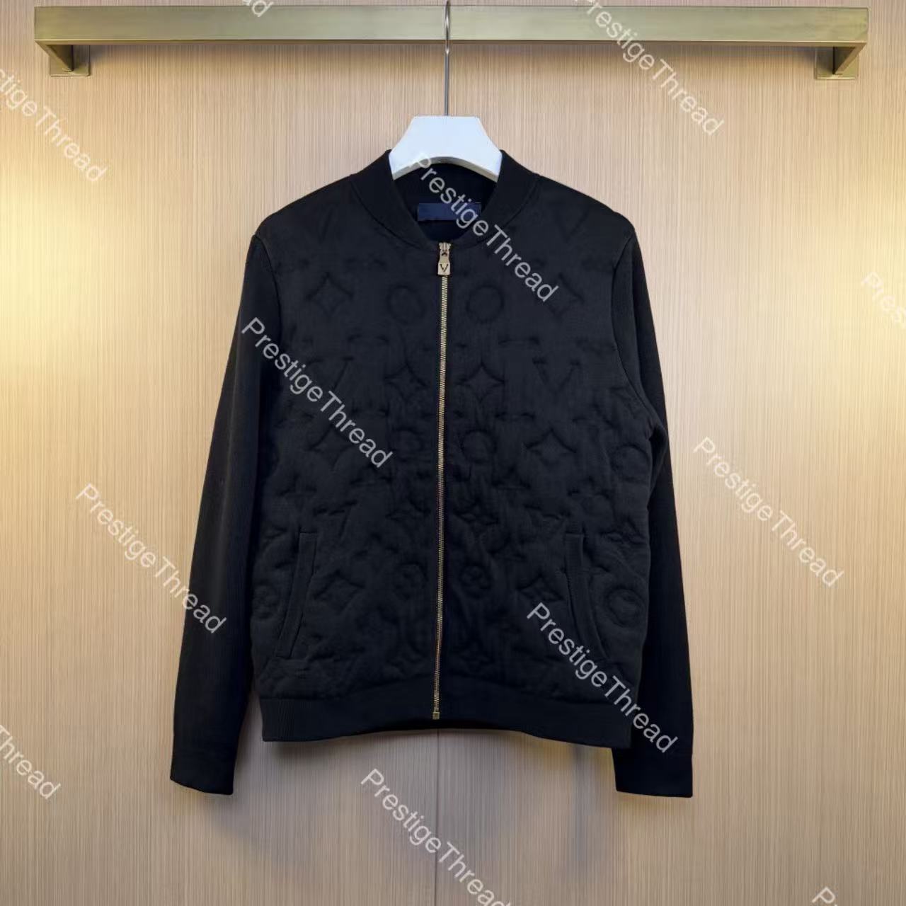 26fw Padded Embossed Letter Logo Wool Knit Pilot Jacket Designer Men's Jackets