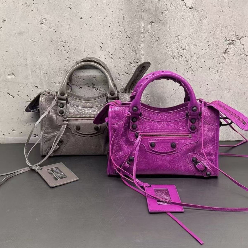 10a Womens Le City Bag Pink Nano Motorcycle Luxury Women Designer Genuine Leather Top Handle Clutch Shoulder Fashion Crossbody Purse pyrr