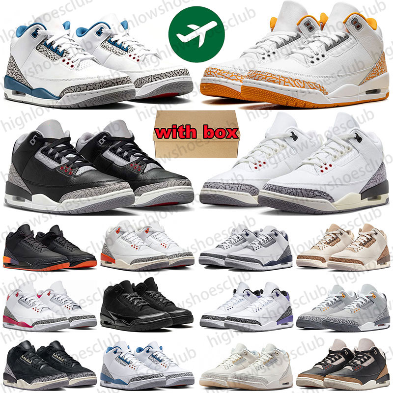 avec boîte 3 3S chaussures de basket-ball de designer pour hommes femmes J3 True Blue Black Cement Orange Citrus Georgetown hommes baskets de spo