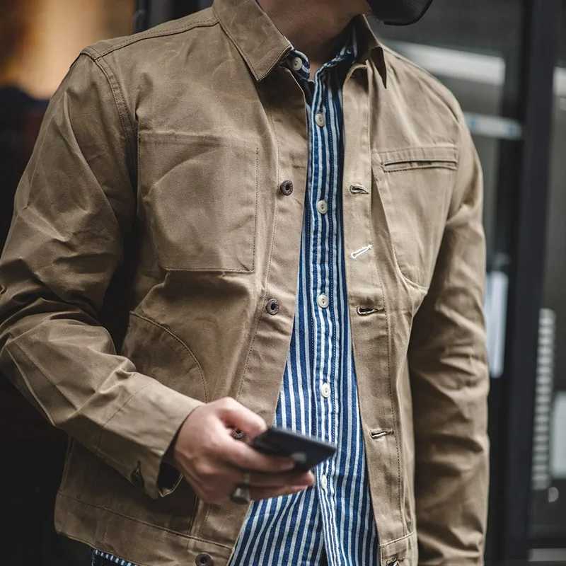 2026 Nieuwe Amerikaanse Stijl Vintage Heren Canvas Olie Wax Jas Y2k Streetwear Amikaji Kaki Harde Winddichte Jas voor Mannen Jassen C260927
