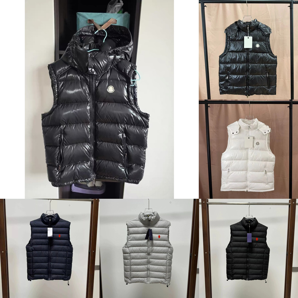 Men Puffer Vest Designer Polo Embroidery Patch Removable Hood Mens Vests Women Gilet Maglia Down Duck Puffer Jacket Winter Couple Outfit Waterproof