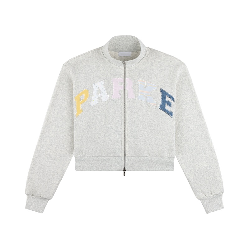 Parkes Zip Up Patchwork Jackets Birthday Letter Embroidered Sweatshirts Coats Women Designer Fashion PARKE Outwears