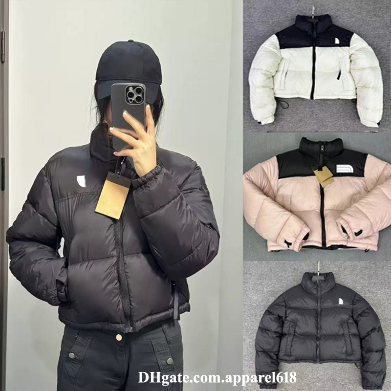 winter puffer jacket women designer crop short coat white black female clothes high waist quilted down jackets female thick warm cotton overcoat str