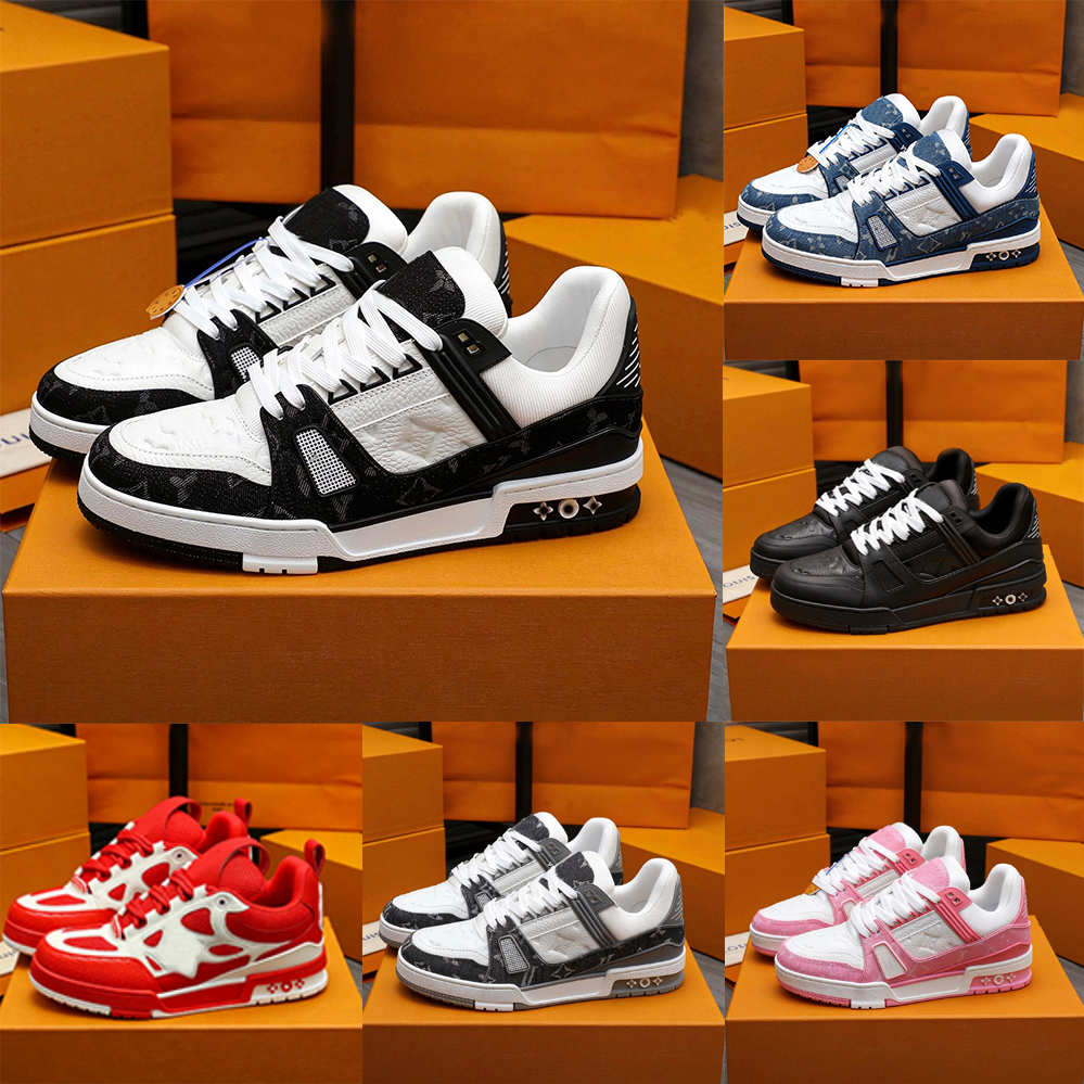 Designer Skates Sneakers Low Top Vintage Trainers Luxury Platform Casual Shoes High Quality Breathable Insole Non Slip Rubber Outsole Fashion Traine