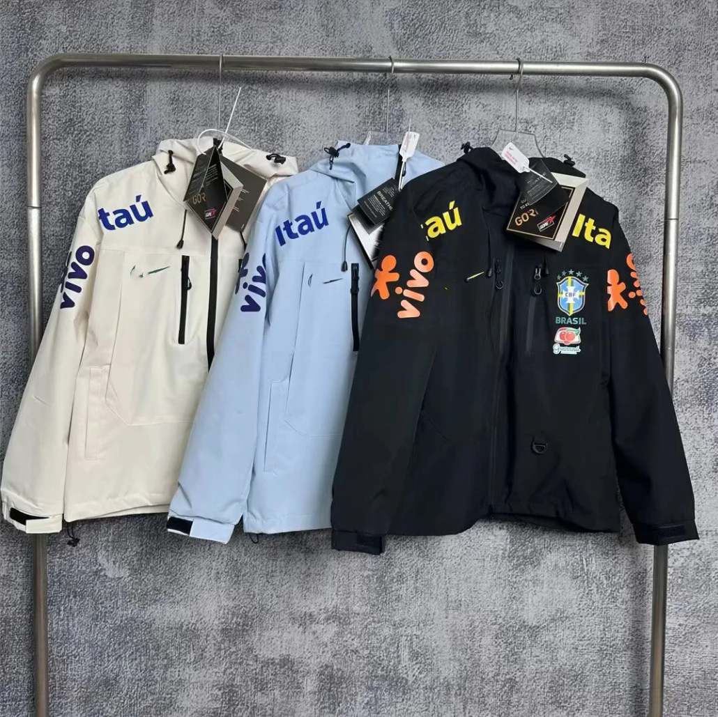 Designer Mens Jackets Veste Brazil Windbreaker jacket High-Quality Hooded Brazil National Team Training Jacket Men Unisex Sports Outdoors Coats