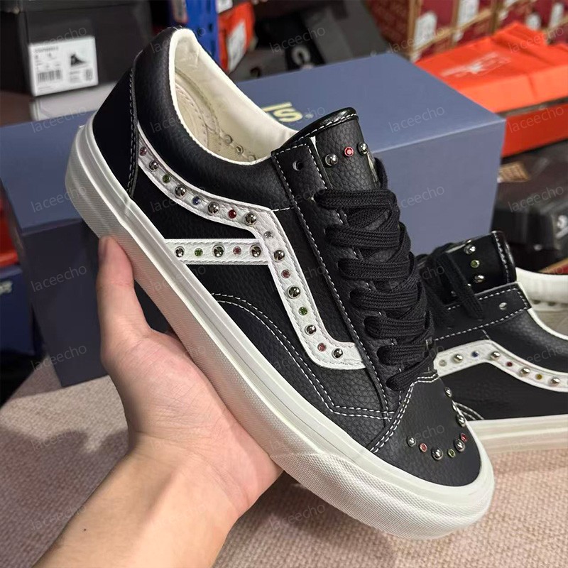 Skool 36 Premium Pearlized Van Sneakers Designer Casual Shoes Men Women knu Skool Pearlized Shoes Classic vintage Low Fashion Street Sneakers Blue b