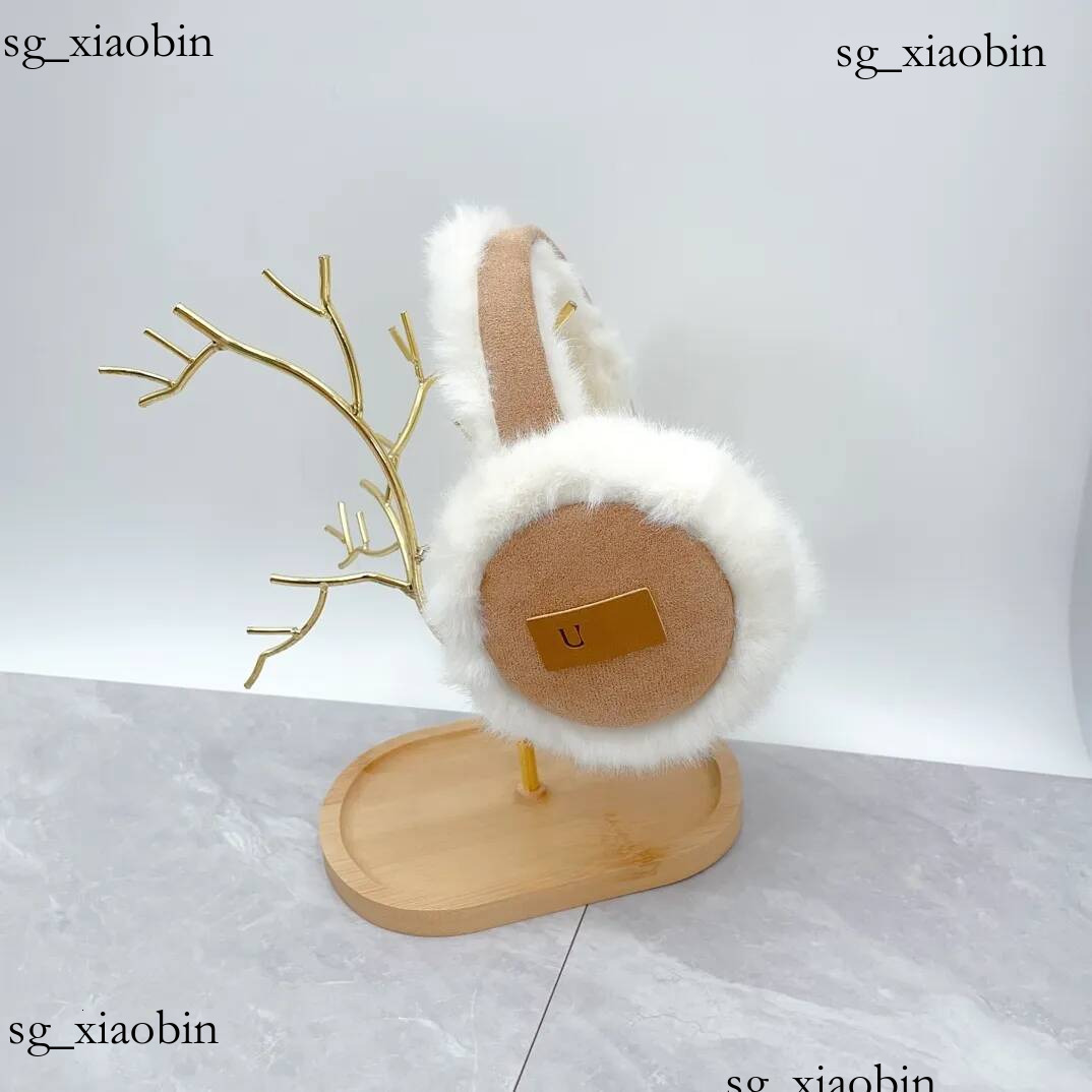 929185 Skiing earmuffs without hair removal daily warmth versatile autumn winter essential for travel with high appearance in White and Brown Hot