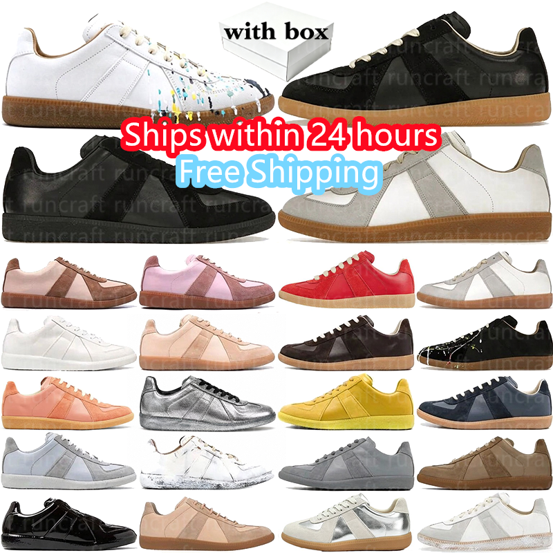 Free Shipping German MM6 Army Margela Shoes GATs Suede Gum Classic Casual Sneakers Paint Trainer Sneaker Black Grey White Painter Nude Brown Women M
