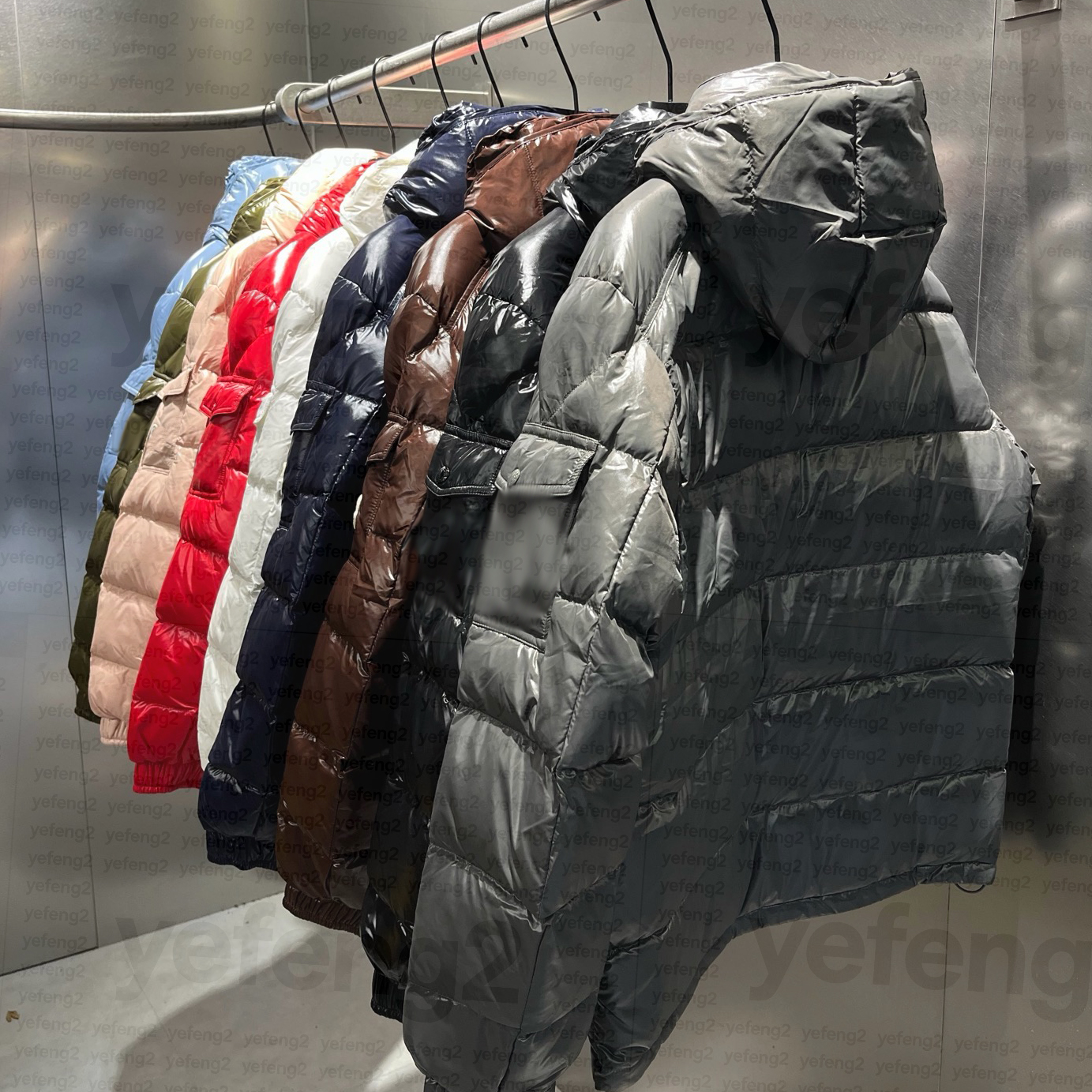 Mens Down Puffer Jacket Hooded Thick Warm NFC Thickened Insulated Winter Outerwear Classic Quilted Casual Couple Jacket