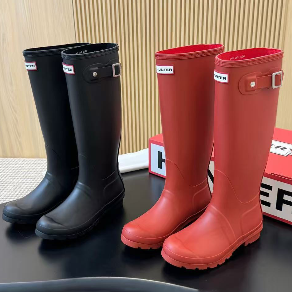 hunter designer women buckle waterproof rubber anti slip long rain boots short boots are fashionable popular