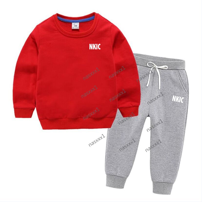Spring Autumn Outfits Kids Leisure Letter Print 2pcs Hoodie Pants Brand Tracksuits Boys Girls Hoodie Pullover Children 2-13 Years