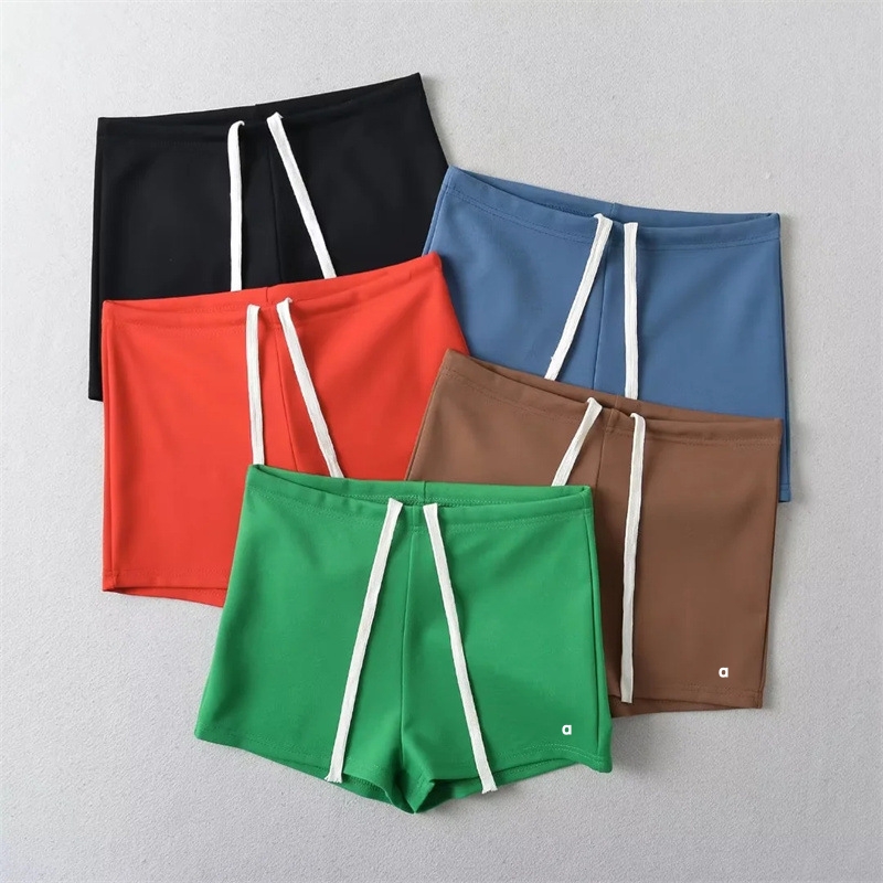 A3043 High-Waisted Leggings Shorts for Women New Summer Fashionable Stretch Slim-Fit Shorts Flattering and Slimming When Worn as Outerwear