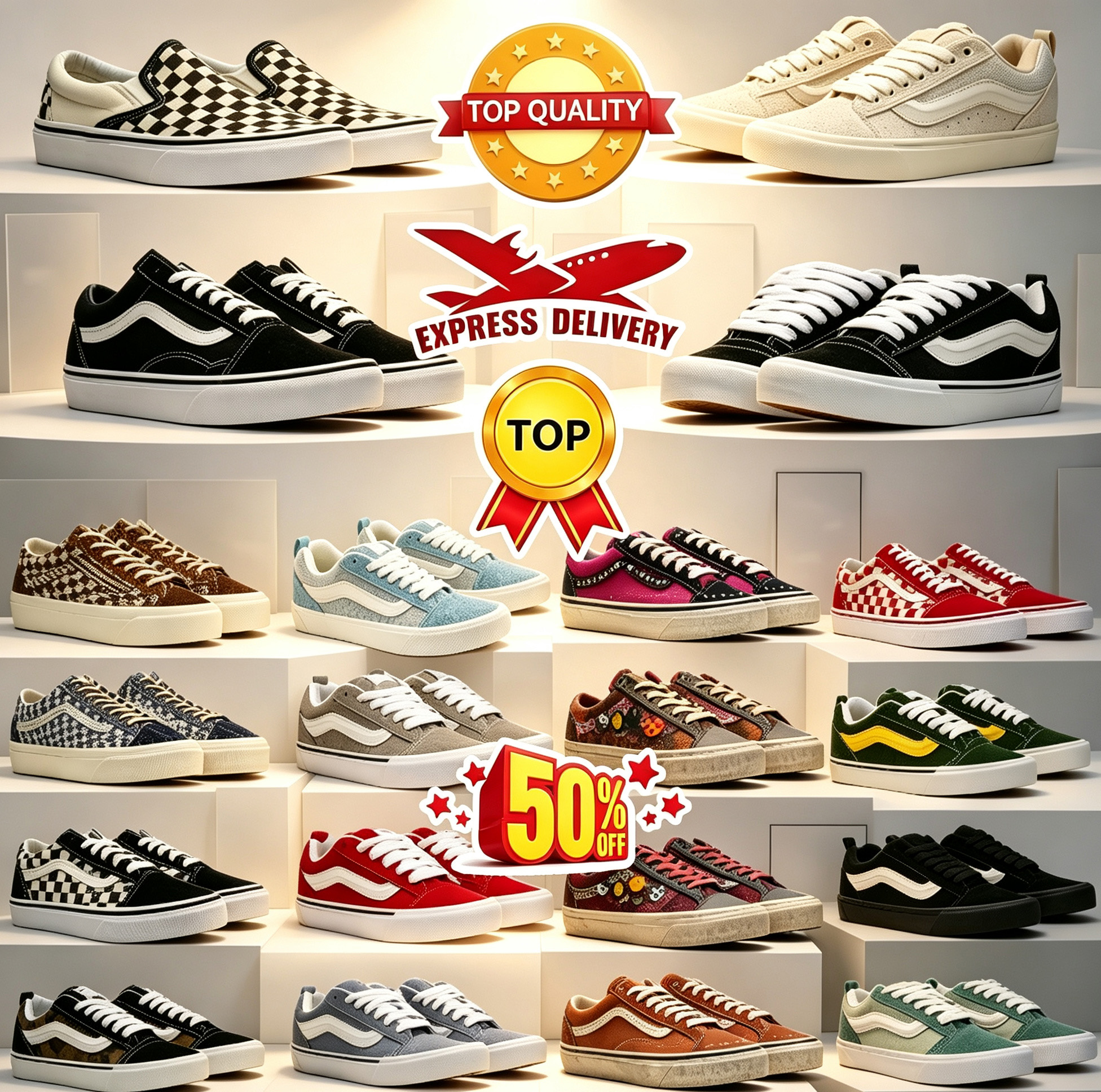 Free Shipping With Box Skool Canvas New Sneakers Casual Shoes Designer Sneakers Black red white green Sports Casual Shoes Lace-Up Walking Van Shoe