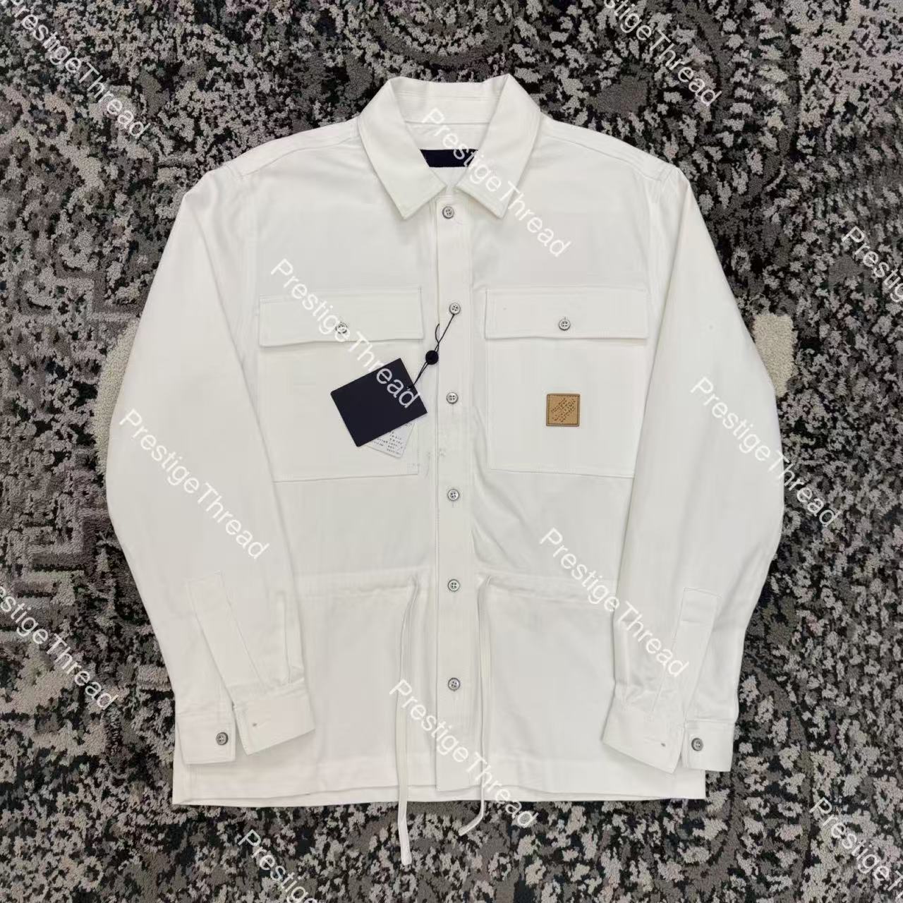 26ss brand logo jacquard jacket-style shirt designer Men's Jackets men's shirt with drawstring waist design