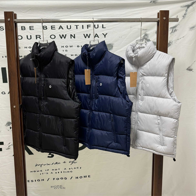 Mens Designer Puffer Vest Sleeveless Zip Pockets Padded Jacket Solid Color Windproof Men Cotton Jackets Outdoor Casual Streetwear Padded Vests