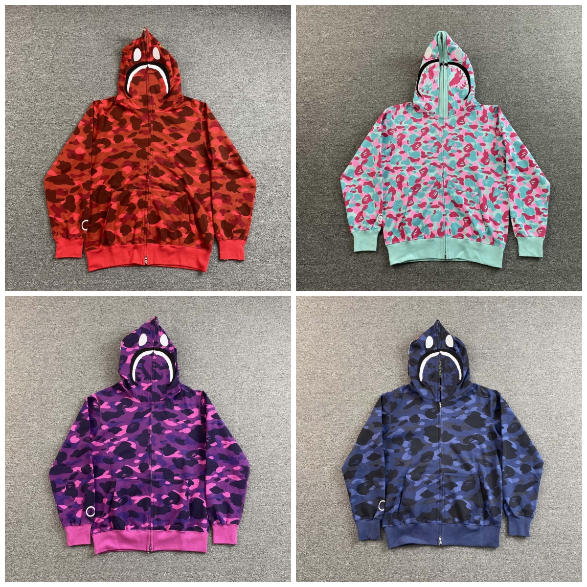 Sweat à capuche homme Y2K camouflage imprimé zippé coupe ample streetwear