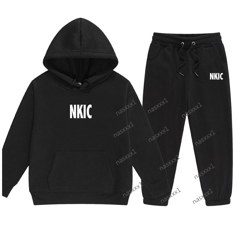 Ensemble à capuche pour enfants, ensemble sweat-shirt et pantalon avec lettres imprimées, automne-hiver, bébé garçon et fille, Sport, deux pièces