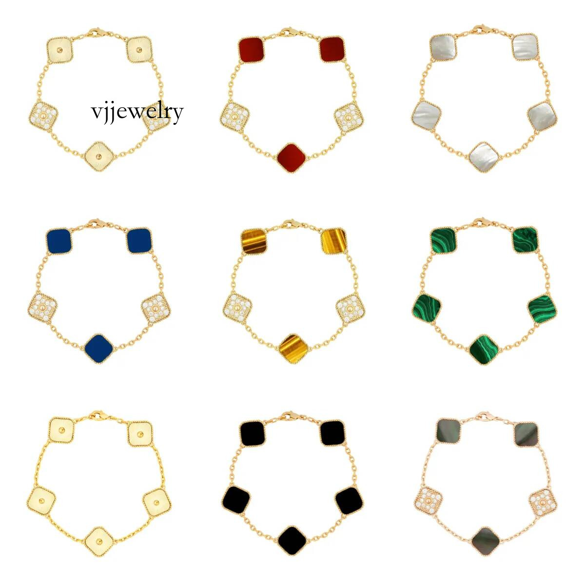Lucky Jewelry Designer Clover Bracelet For Women Fashion Charm Bracelets Classic Unisex Party Wedding Mother of Pearl Flower Clover Bracelet Jewlery