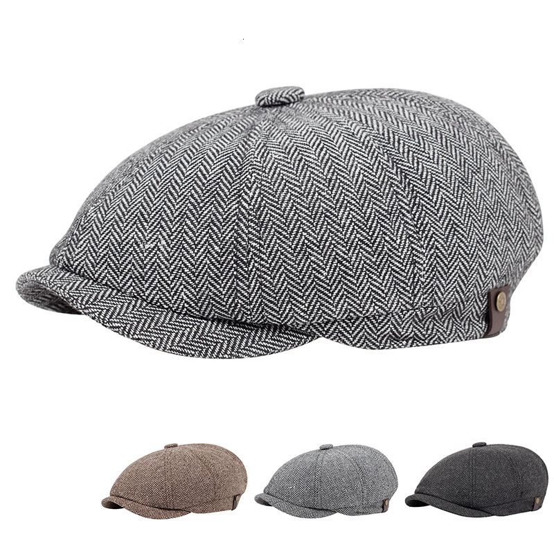 Chapeau octogonal pour hommes et femmes, mode britannique, printemps, automne et hiver, langue de canard, béret coréen à carreaux, 241210
