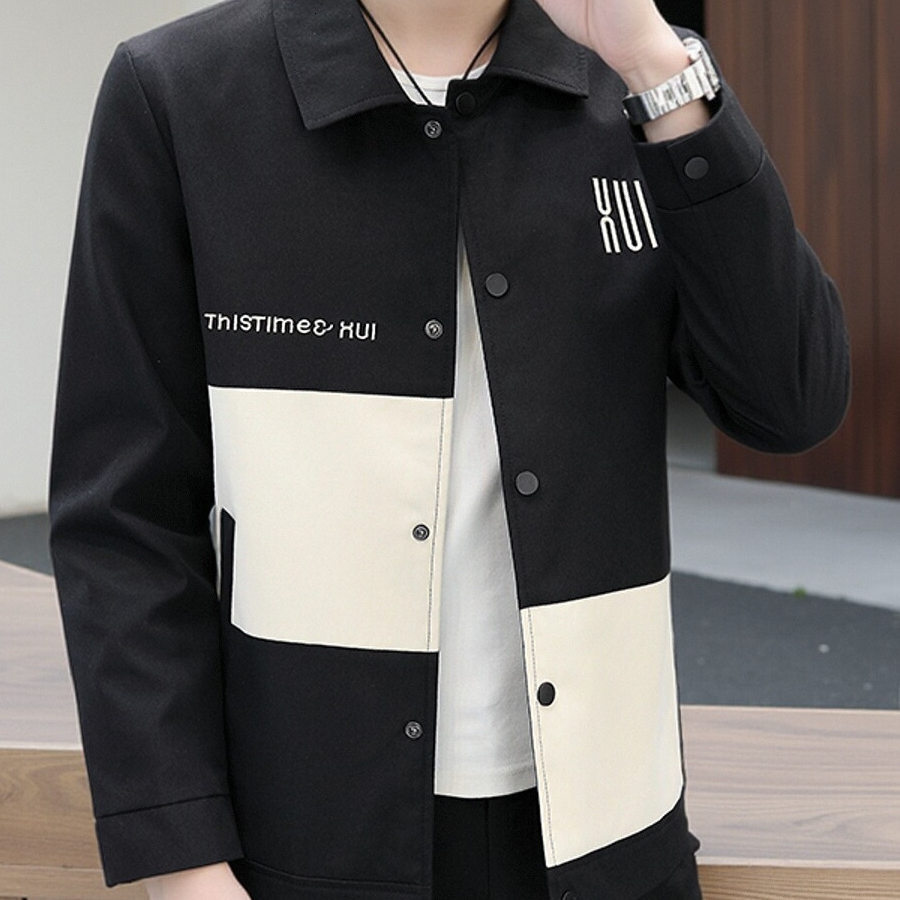 Designer Men's Clothing - Workwear-style Stand-up Collar Shirt, Specially Designed For Men. Trendy And Versatile, Perfect For Teenagers To Wear