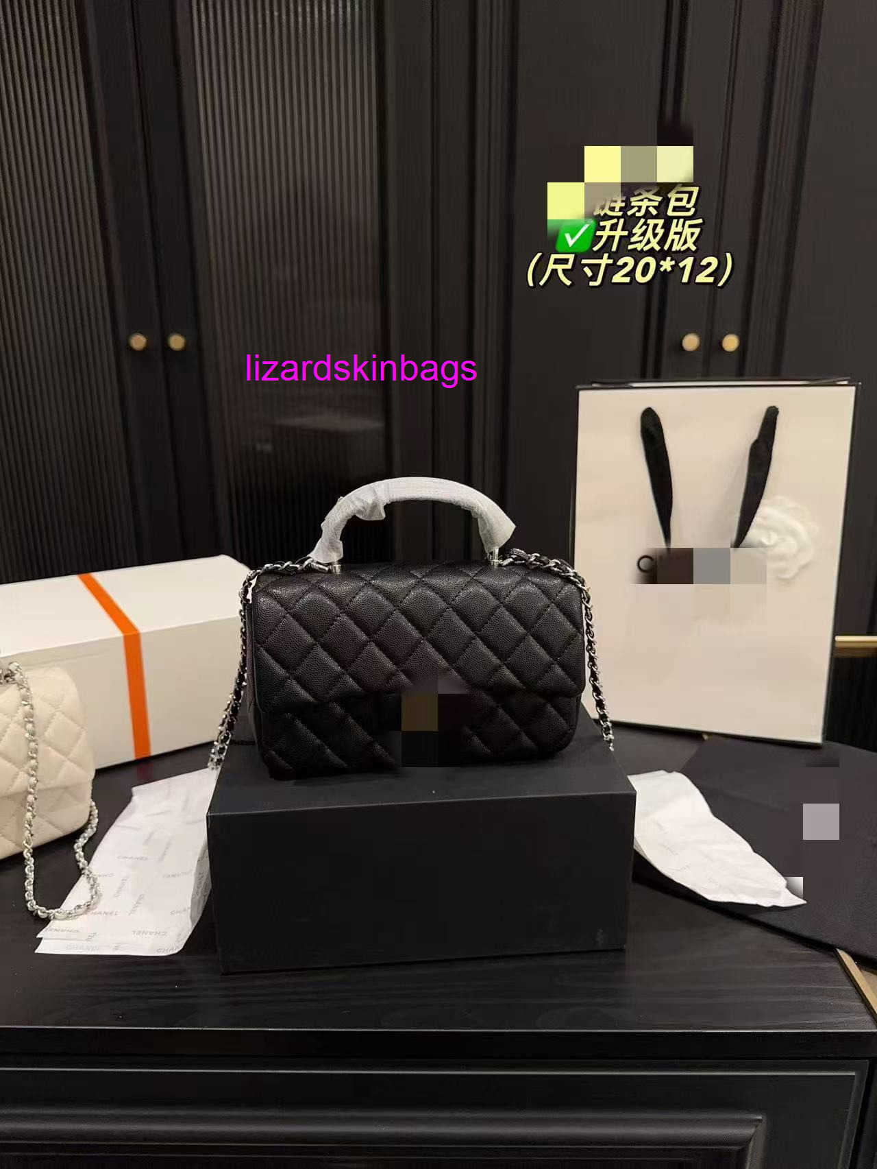 Woman Bag High-end Classic Square Mini Bag With Gold Ball Mini Bag Shoulder And Crossbody Chain Genuine Leather Womens Bag With Handle Handly26 6FBE