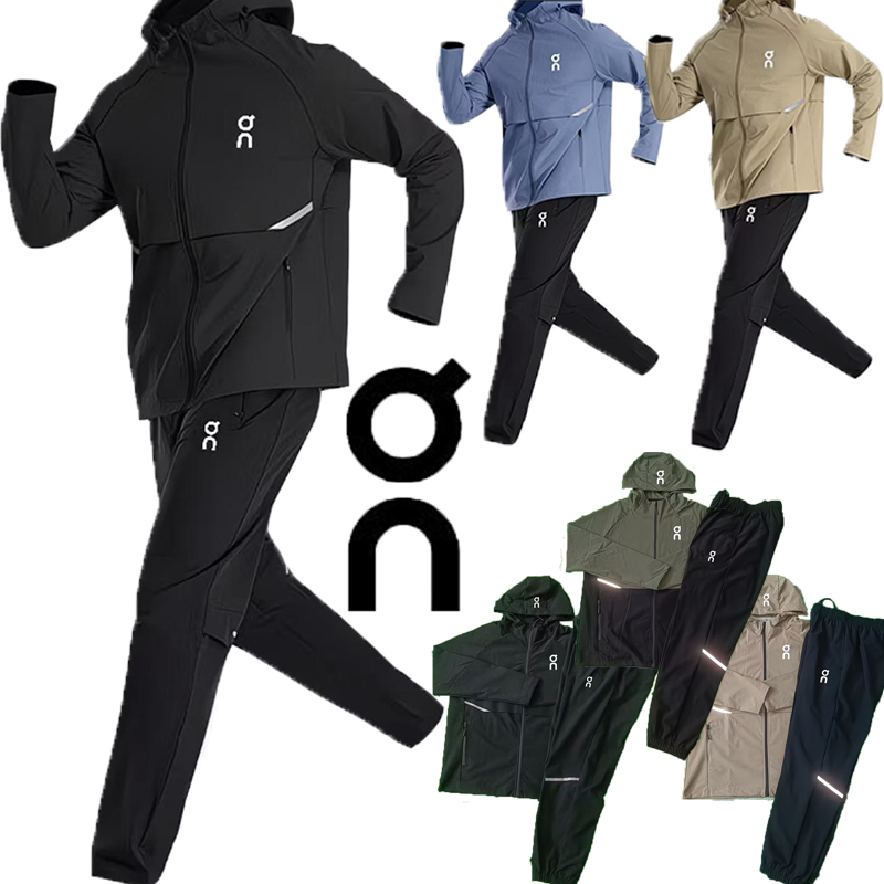 On Ruing Tracksuit Designer Jacket Mens Hooded Running Jacket Lightweight Windproof Set Jogging Fitness Training Reflective Versatile Gym Sportswear