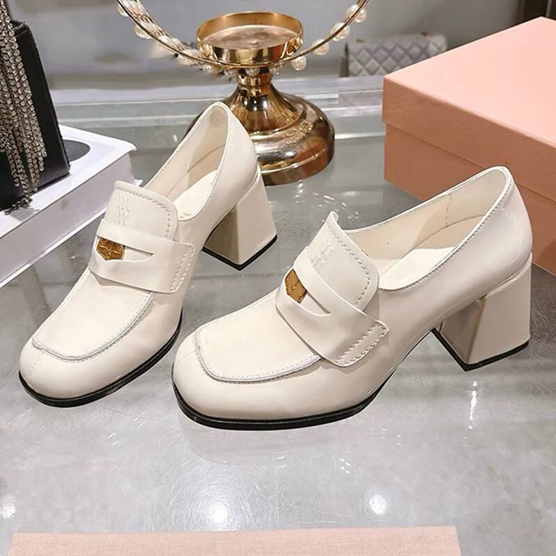 loafer designer woman block heel croc leather round toe slip on work office vintage luxury comfortable burgundy gold black nude retro casual modern