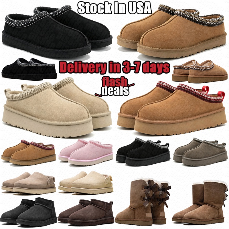 Designer boots uggsman tasman slippers tazz women mens slides sandals Classic Ultra Mini Chestnut Goldenstar clogs australia platform boot fur winte