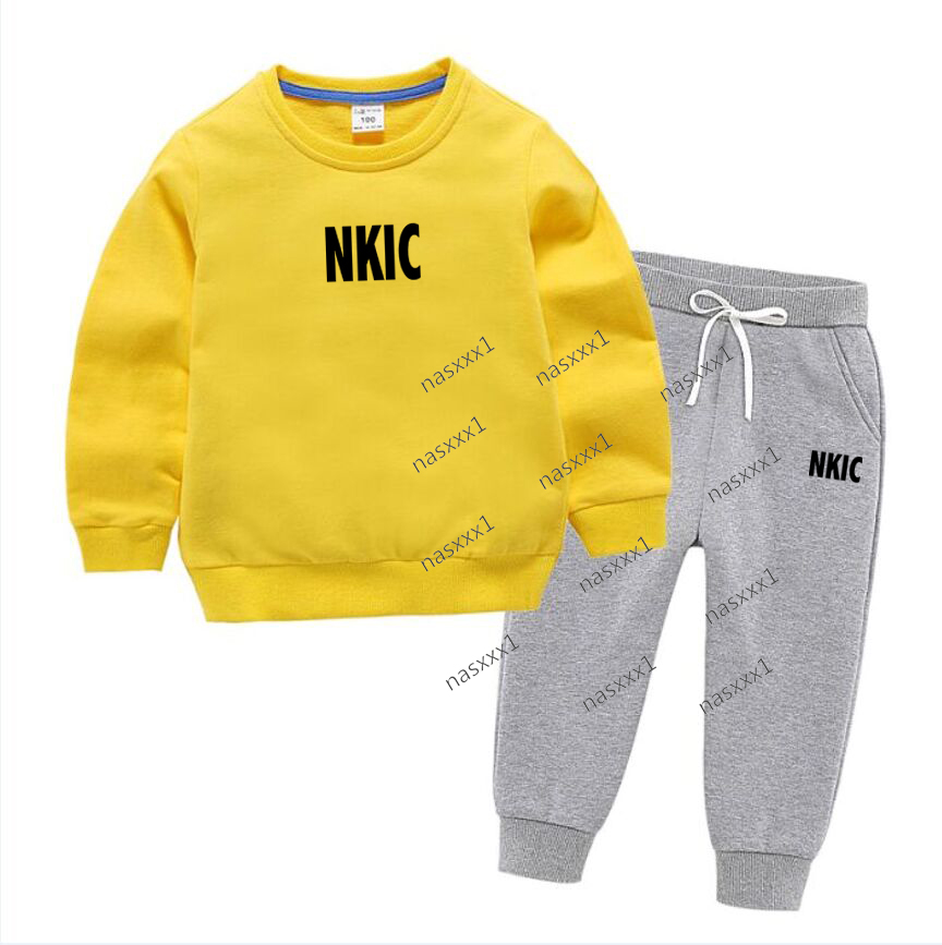 Vêtements pour enfants à capuche pantalon costume 2 pièces ensemble garçon survêtement printemps automne sweat ensemble marque impression enfants