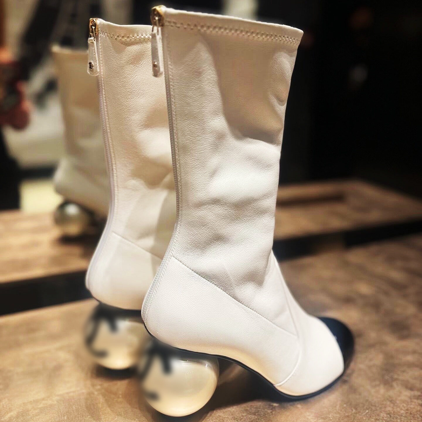 designer leather boot woman suede patent crocodile thigh over the knee boot high warm long flat booties ankle lady stiletto black rain white block p