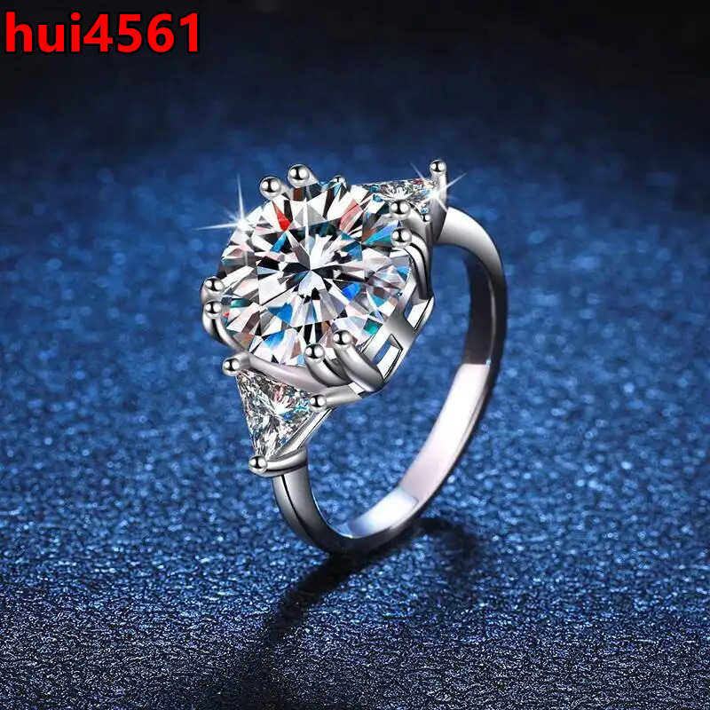 5.0 ct Moissanite Ring Deluxe D Color VVS1 925 Sterling Silver Wedding Rings Engagement Jewelry for Women Bridal Party Gift