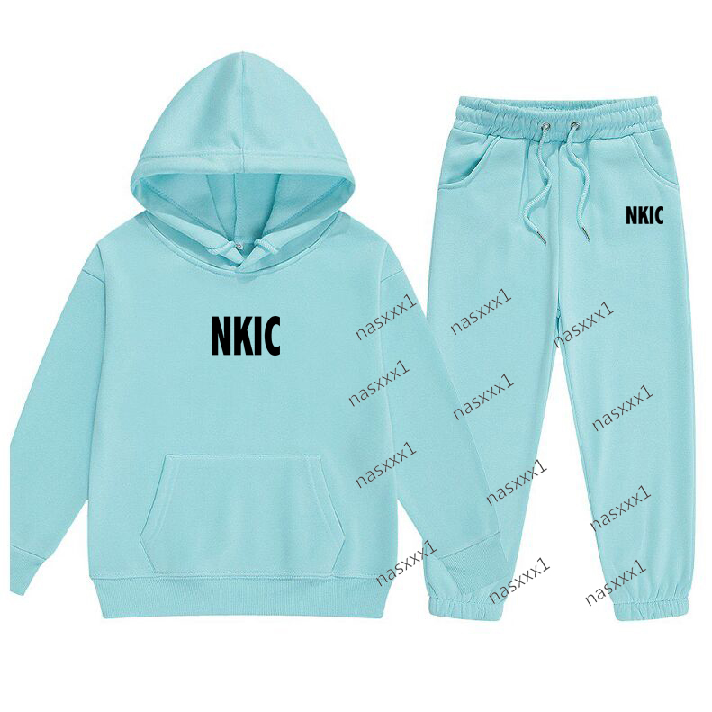 Ensemble sweat à capuche pour enfants, automne hiver, lettre imprimée, sweat-shirt et pantalon, costume de Sport pour bébés garçons et filles, su