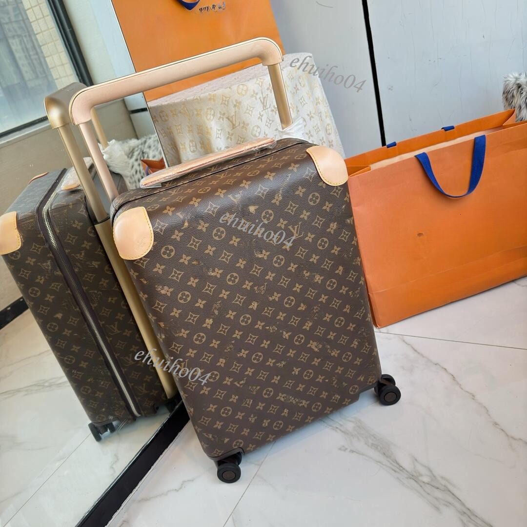 Valise de styliste 20 pouces rétro imprimé mode, boîte à roulettes Vintage en cuir, bagage roulant pour homme, étui de voyage tendance