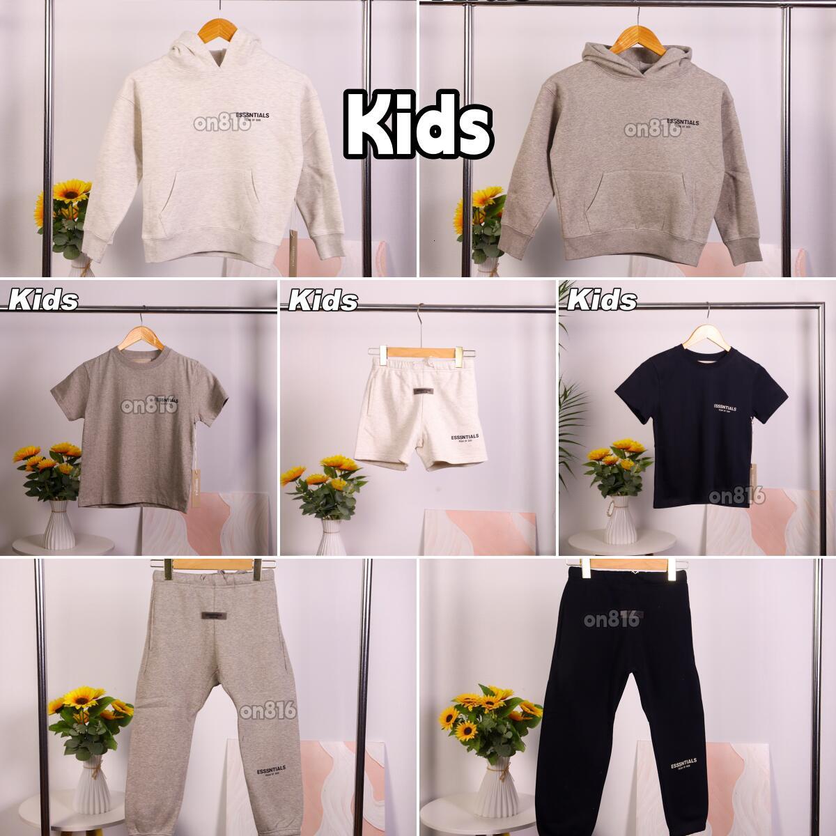 Kids Essential Hoodie Designer High Quality Essential Tracksuit Silicone Monogram Print Hoodies Shorts T Shirt Designer Sweatpant High Street Daily