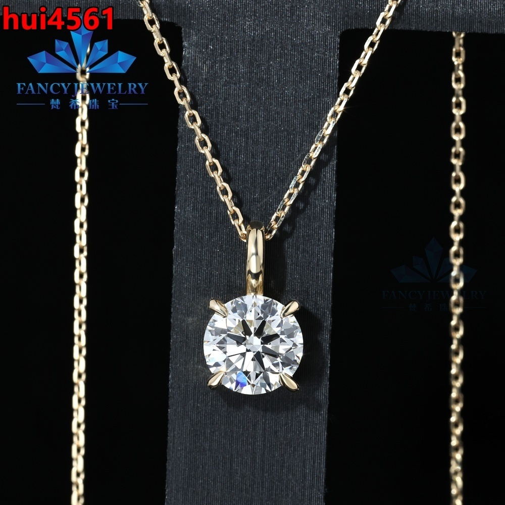 10K 14K 18K Solid Gold IGI Certified CVD Lab Grown Diamond VVS-VS Brilliant Cut Luxury Link Pendant Necklace for Wedding Gift