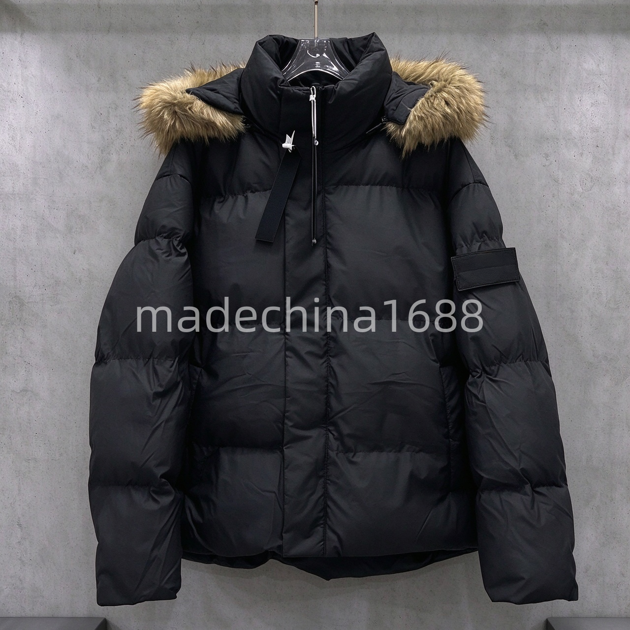 Winter unisex hooded short cotton jacket detachable fur collar warm thick coat with 5 colors to choose from