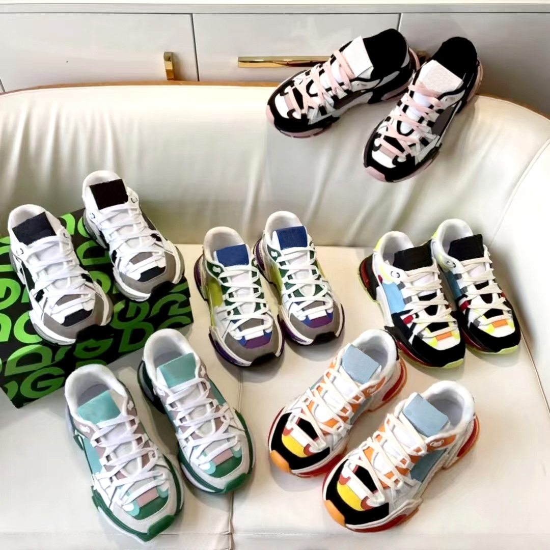10A Designer color-block chunky retro dad sneakers Men Wmen Low top lace up Height-increasing running shoes Luxury Top quality Genuine Leather Outdo