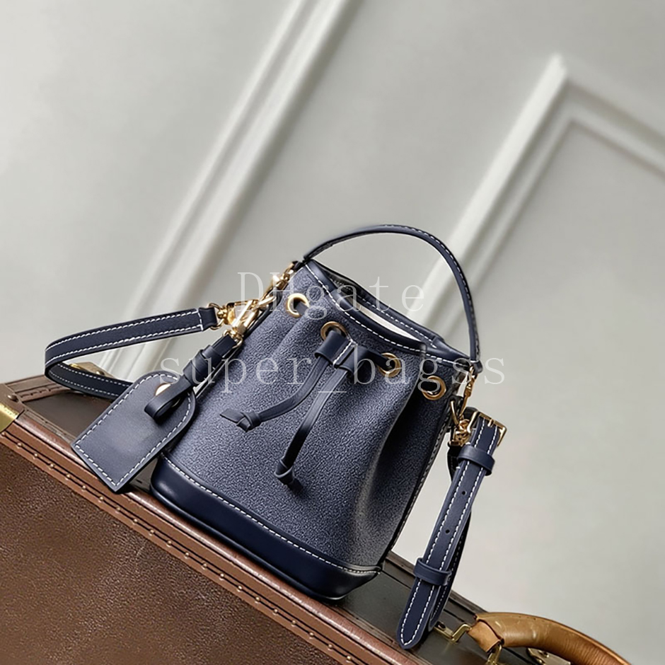 Nano Noe Bucket Handbag 16*13CM Luxury Designer Bag Master Quality Monogram Jacquard textile Shoulder crossbody Evening Bag with Gift Box LN09E