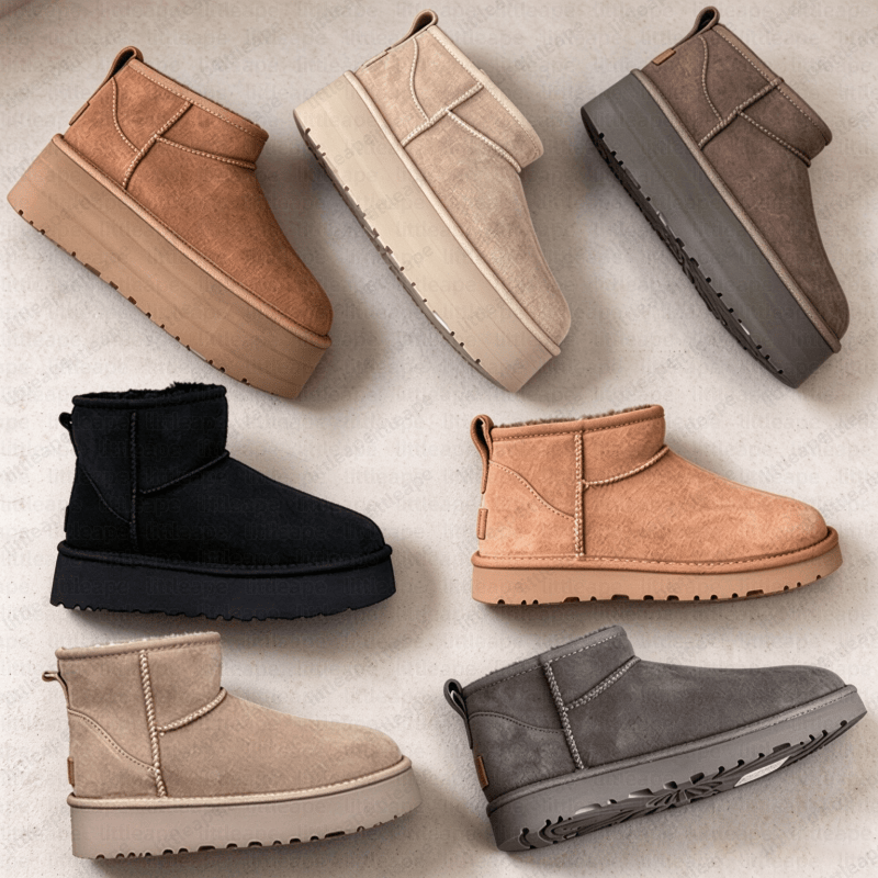 Designer Boots Ultra Mini Bow Boot Goldenstar Evelina Clogs Tasman Tazz Slippers Platform Winter High Quality Women Sneakers Fur Slides Suede