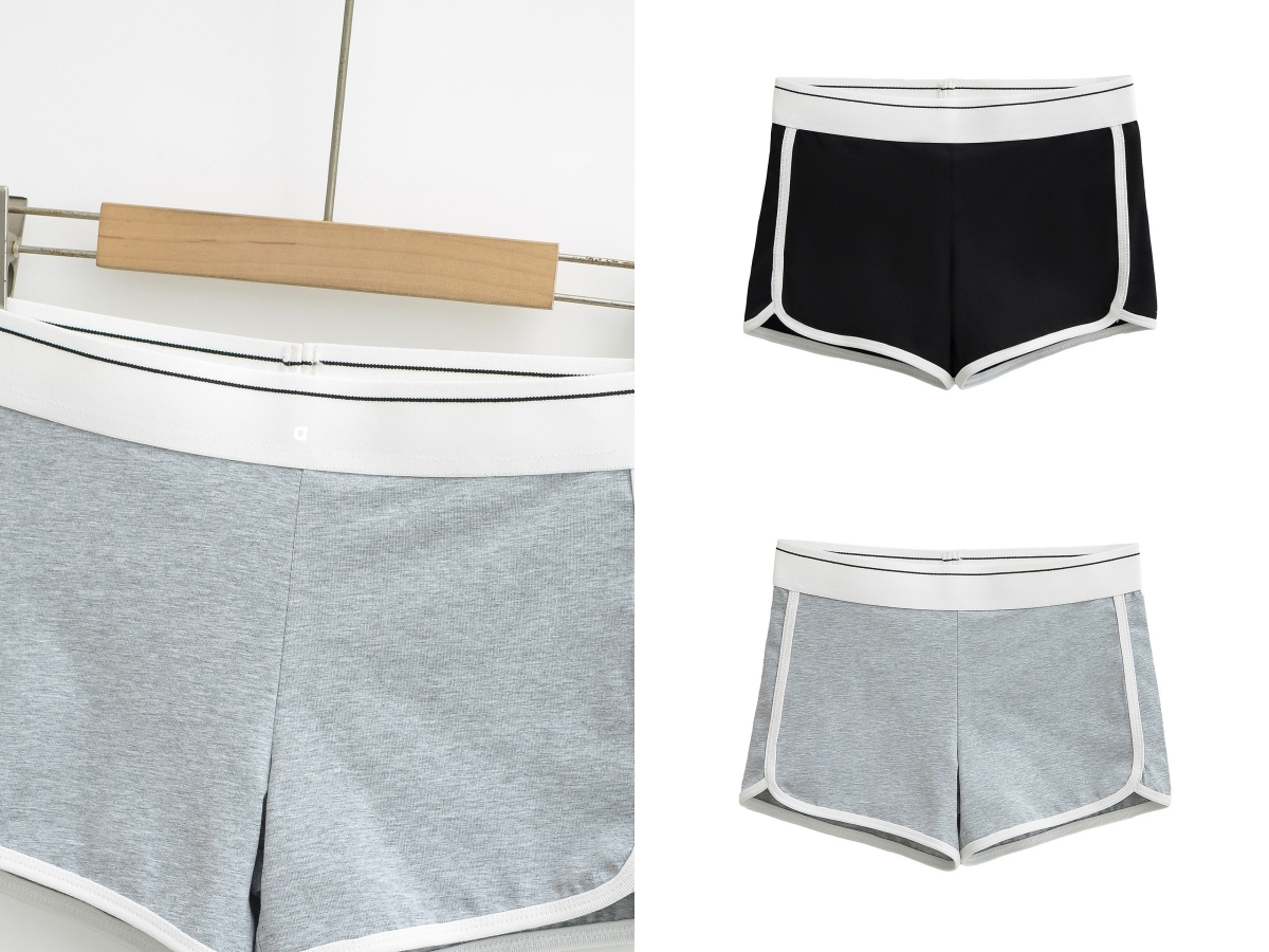 A3044 Short taille haute pour femme dans des couleurs contrastées Sports d'été Vêtements de plein air et tenues décontractées Pantalon chaud amin