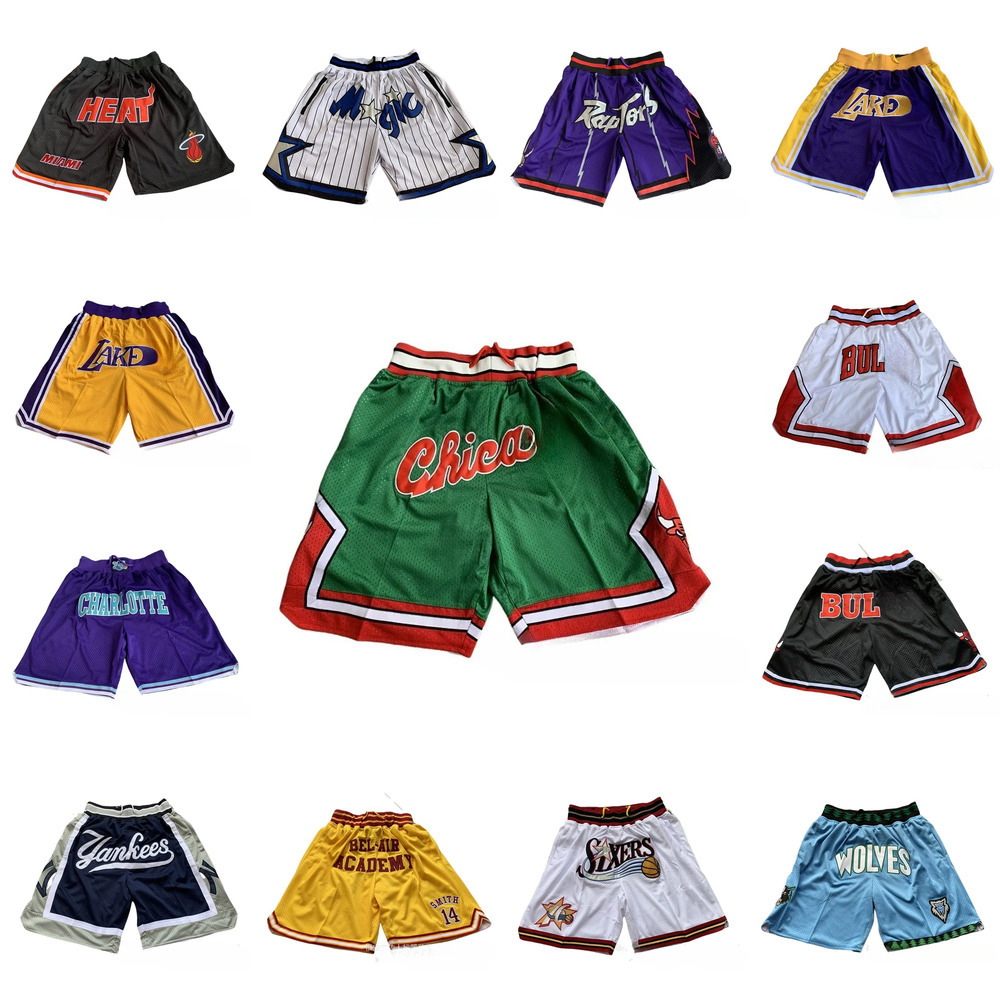 Men's shorts embroidered basketball mesh pocket sports breathable elastic waist drawstring summer design street style retro hip-hop casual spor