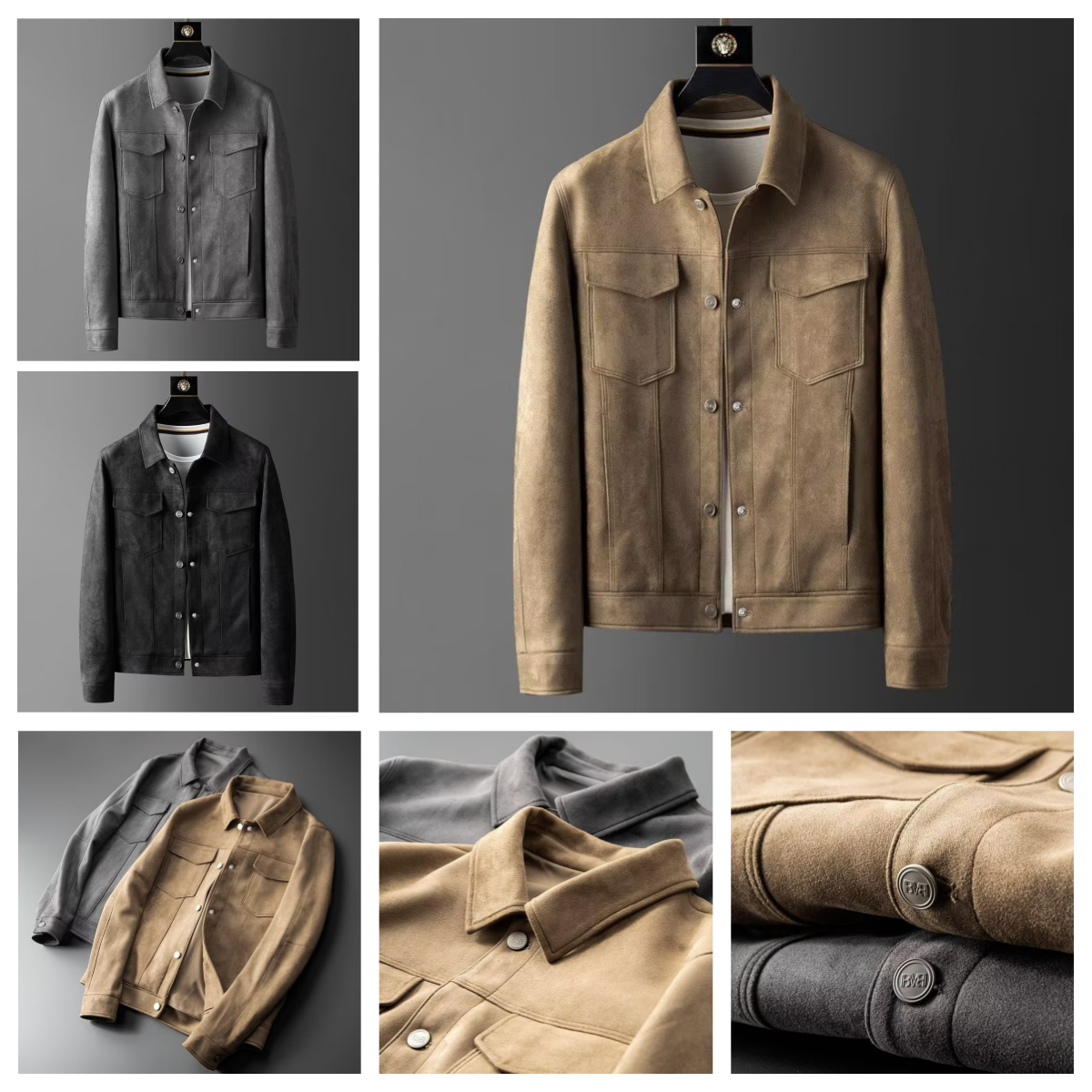 Men's Jackets Business Luxury Jacket Autumn Winter Casual Fashion Suede Warm Bomber Jacket Parkas Men Outdoor Turn Collar Coats Business Lux