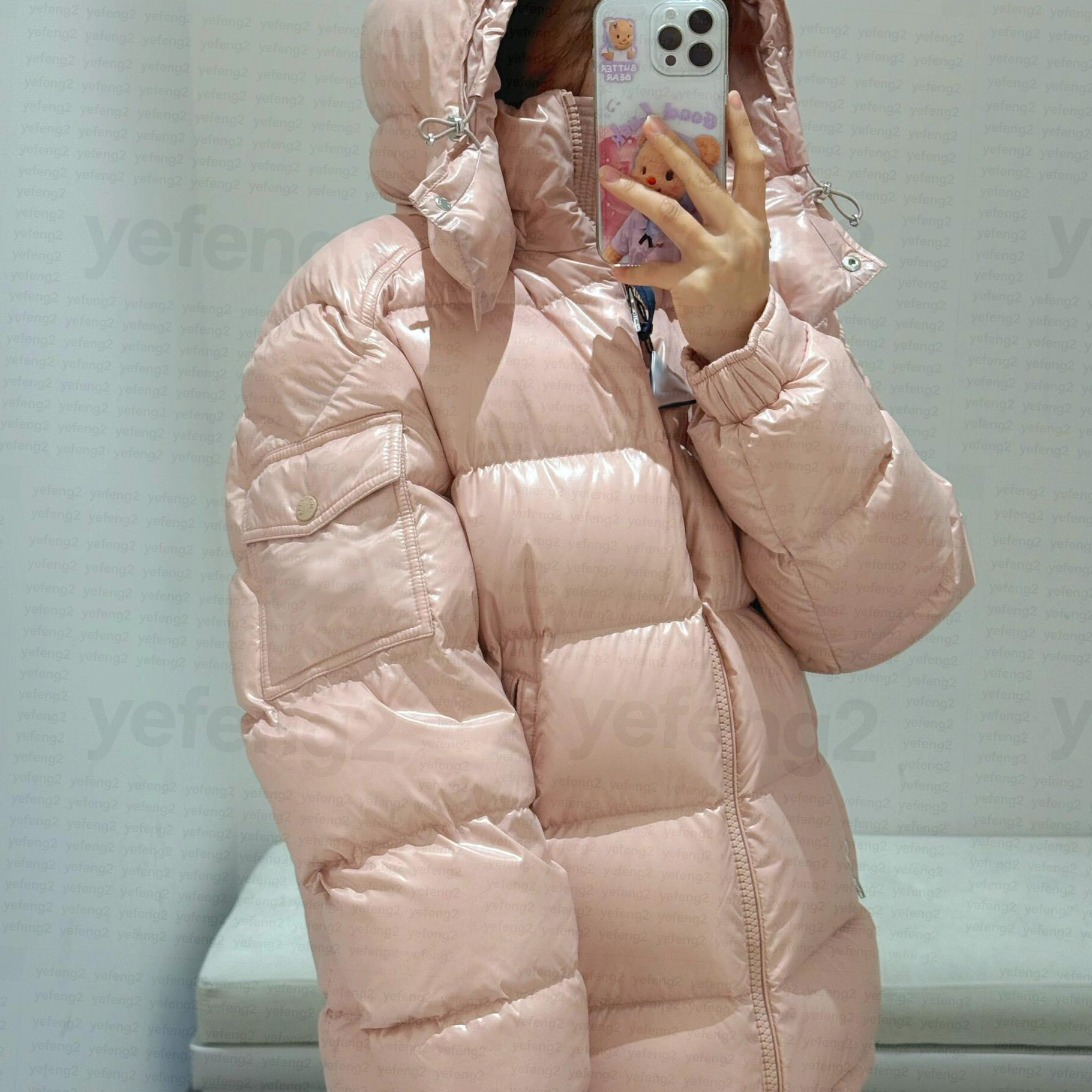 Womens Down Puffer Jacket NFC Luxury Shiny Nylon Hooded Coat Thickened Insulated Winter Outerwear Classic Quilted Casual Couple Jacket
