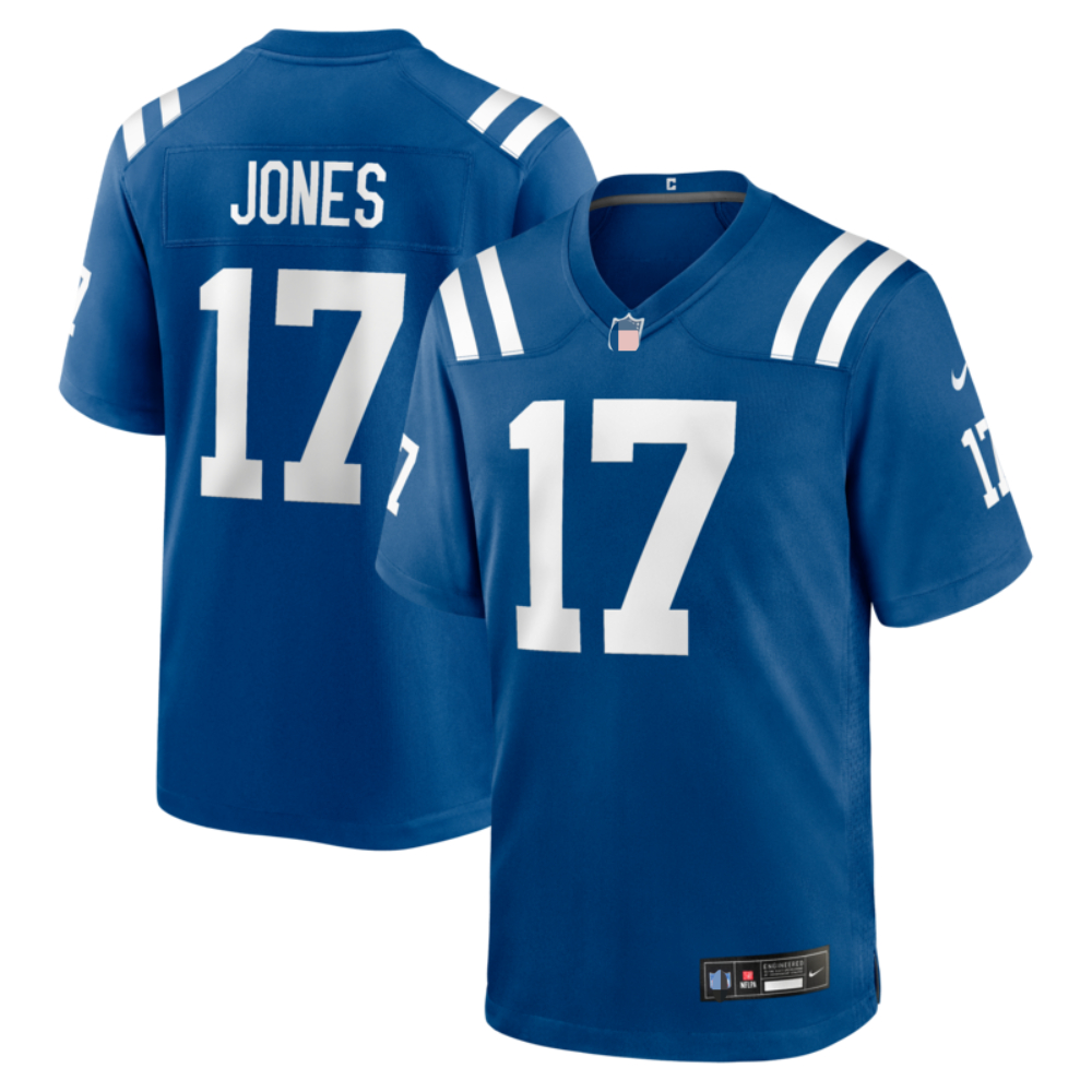 Football Daniel Jones Royal/Blanc/Bleu/Noir Mode/Blanc Mode Maillot de jeu cousu en sergé pour hommes femmes jeunes S-XXXL
