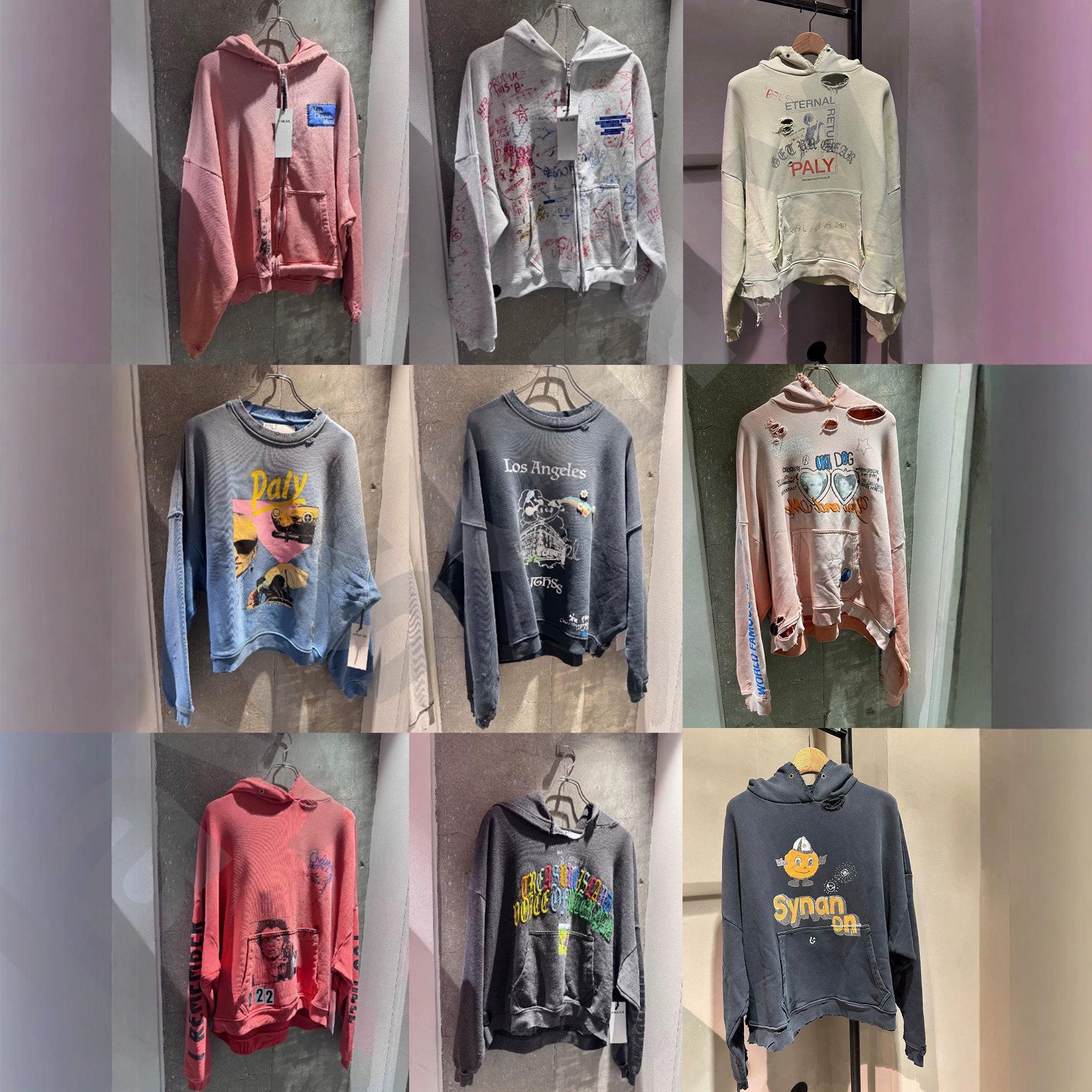 Vintage Washed Zip Up Hoodie Men Women Letter Graphic Print coat-12 Oversized Loose sweatshirt Casual Hooded Jacket Cotton Long Sleeve Streetwear