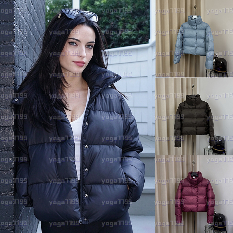 Puffer Jacket Cotton Coat Classic Four Grid Thickened Loose Top Coat Winter Stand Collar Short Coat Casual Thickened Warm Fluffy Short Jacket Coat F
