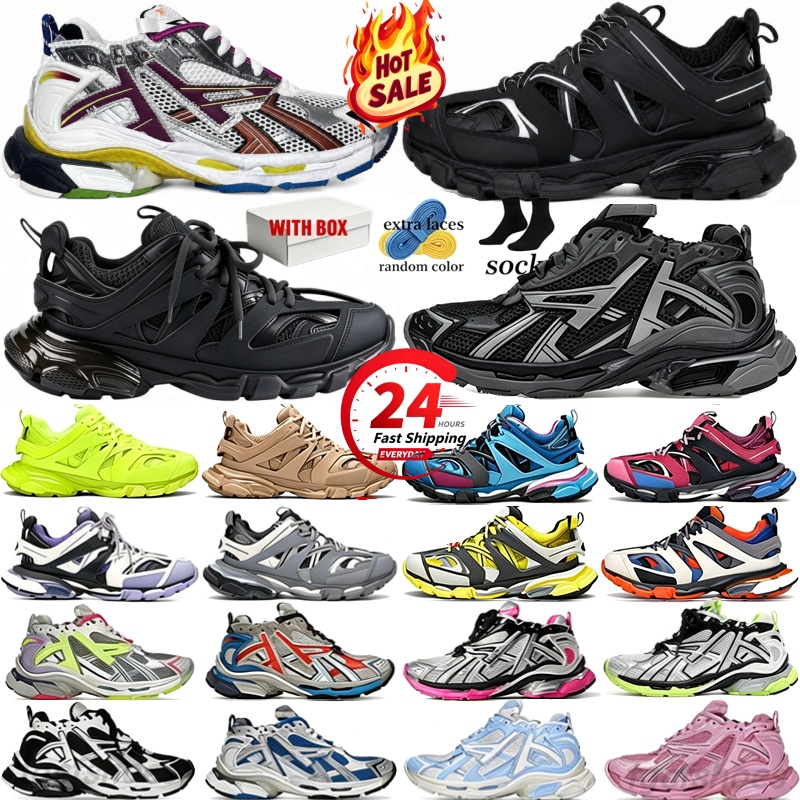 Avec Box Light Brand Sneakers Track Runners 7.0 7.5 3.0, Designer Platform LED Chaussures Tout Noir Blanc Multicolore Rose Bleu Gris, Ancien Dadd